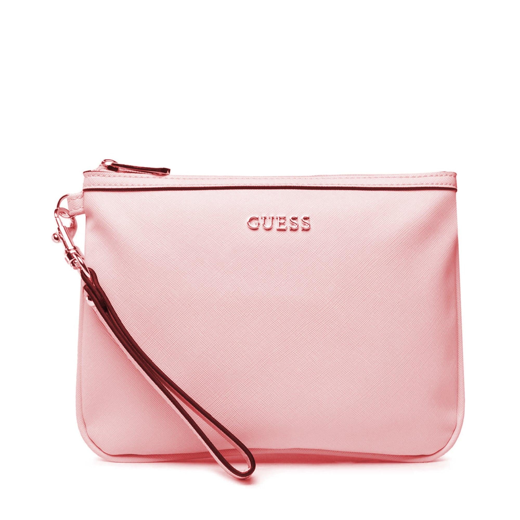 Guess Vanille Ivory Synthetic Leather Toiletry Bag for Women — Luxury Travel Pouch (23x17x8 cm).